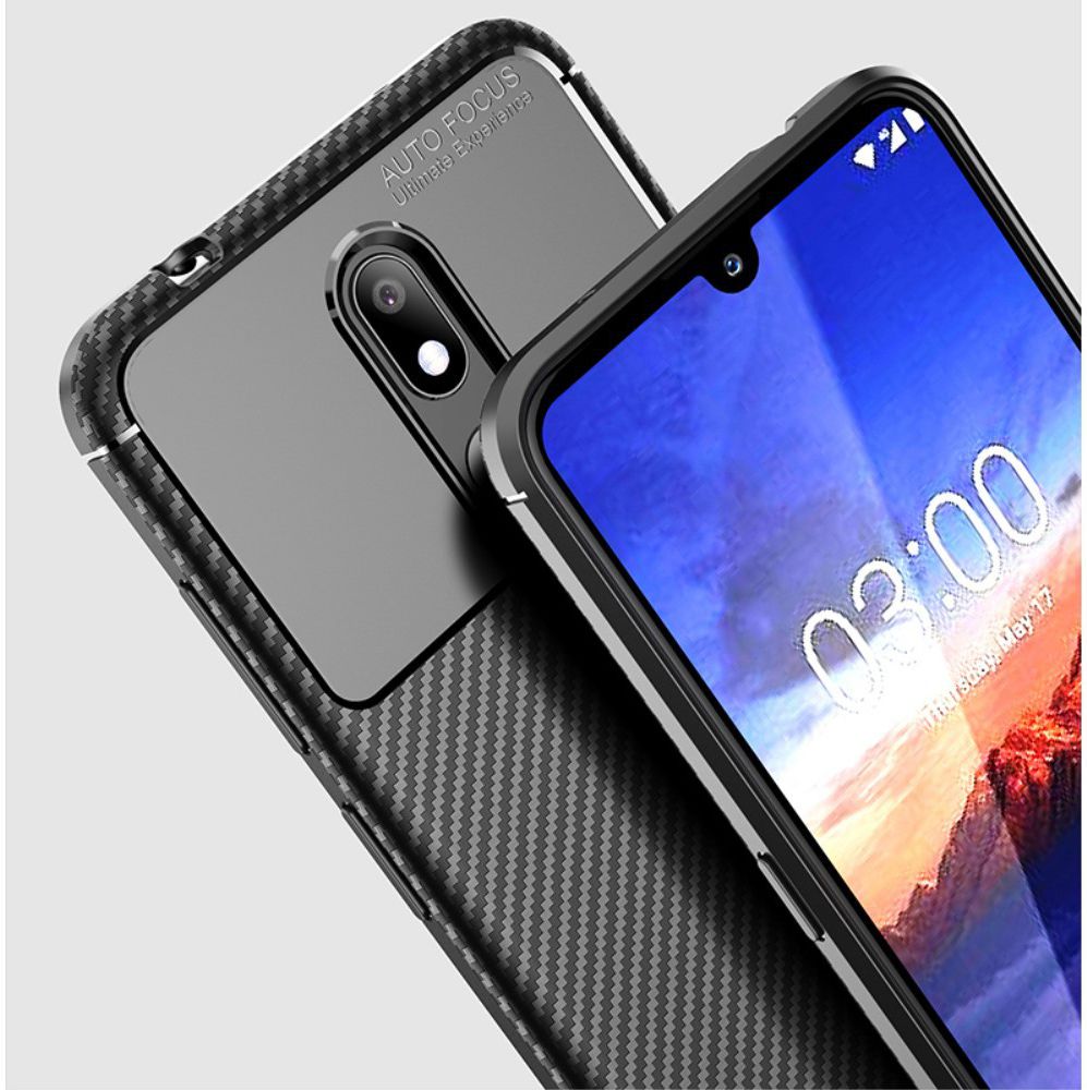 Nokia 3.2 Siliconen Carbon Hoesje Zwart afbeelding 16