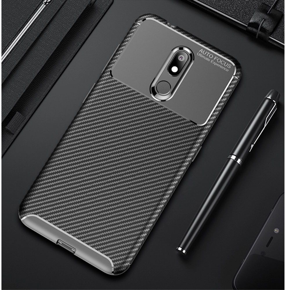 Nokia 3.2 Siliconen Carbon Hoesje Zwart afbeelding 20