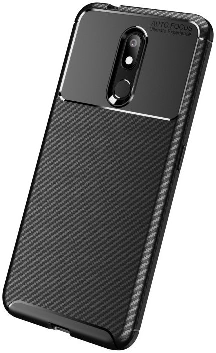 Nokia 3.2 Siliconen Carbon Hoesje Zwart afbeelding 4