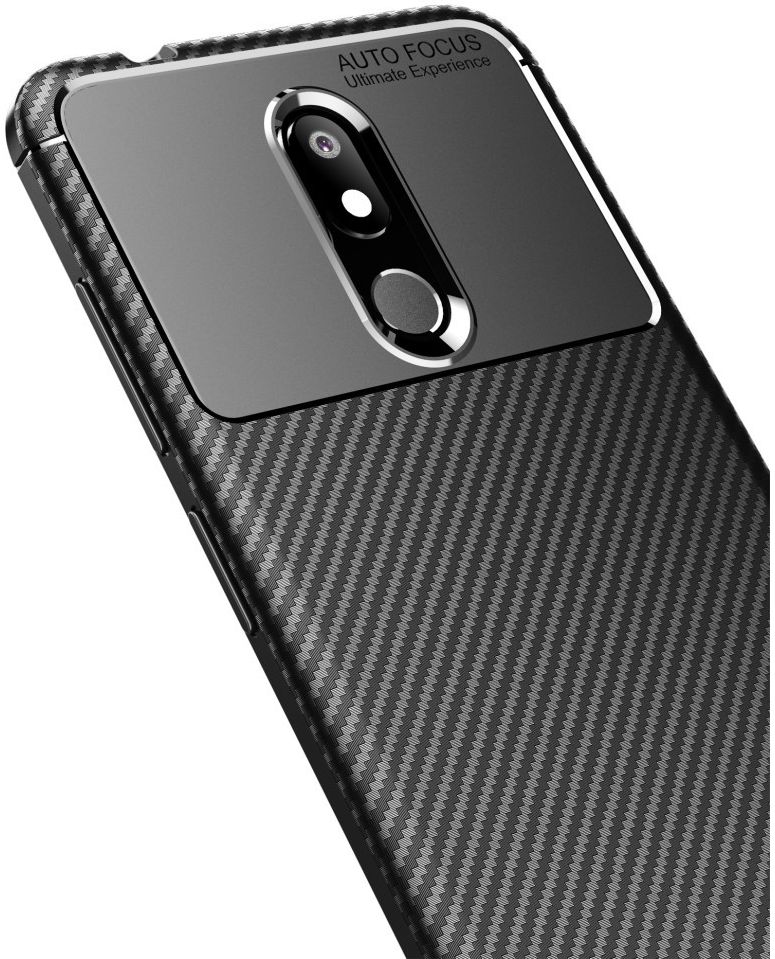Nokia 3.2 Siliconen Carbon Hoesje Zwart afbeelding 5