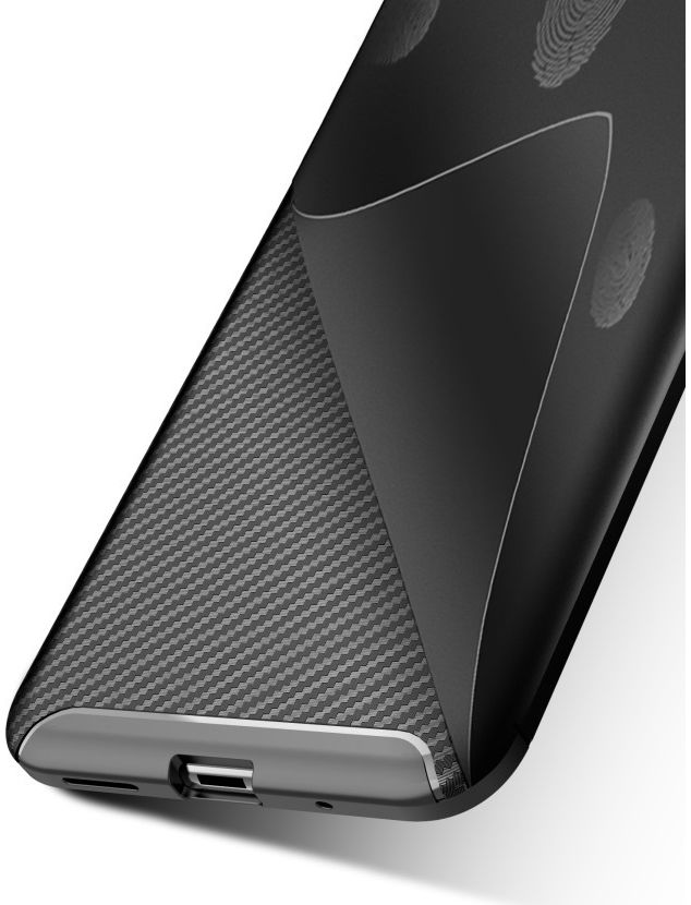 Nokia 3.2 Siliconen Carbon Hoesje Zwart afbeelding 6