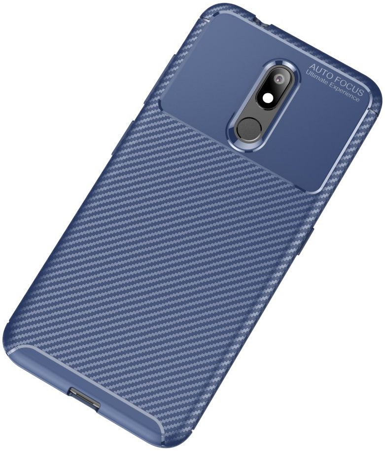 Nokia 3.2 Siliconen Carbon Hoesje Blauw afbeelding 2