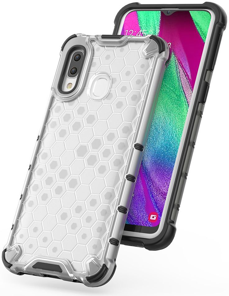 Samsung Galaxy A40 Hybride Honinggraat Hoesje Transparant afbeelding 2