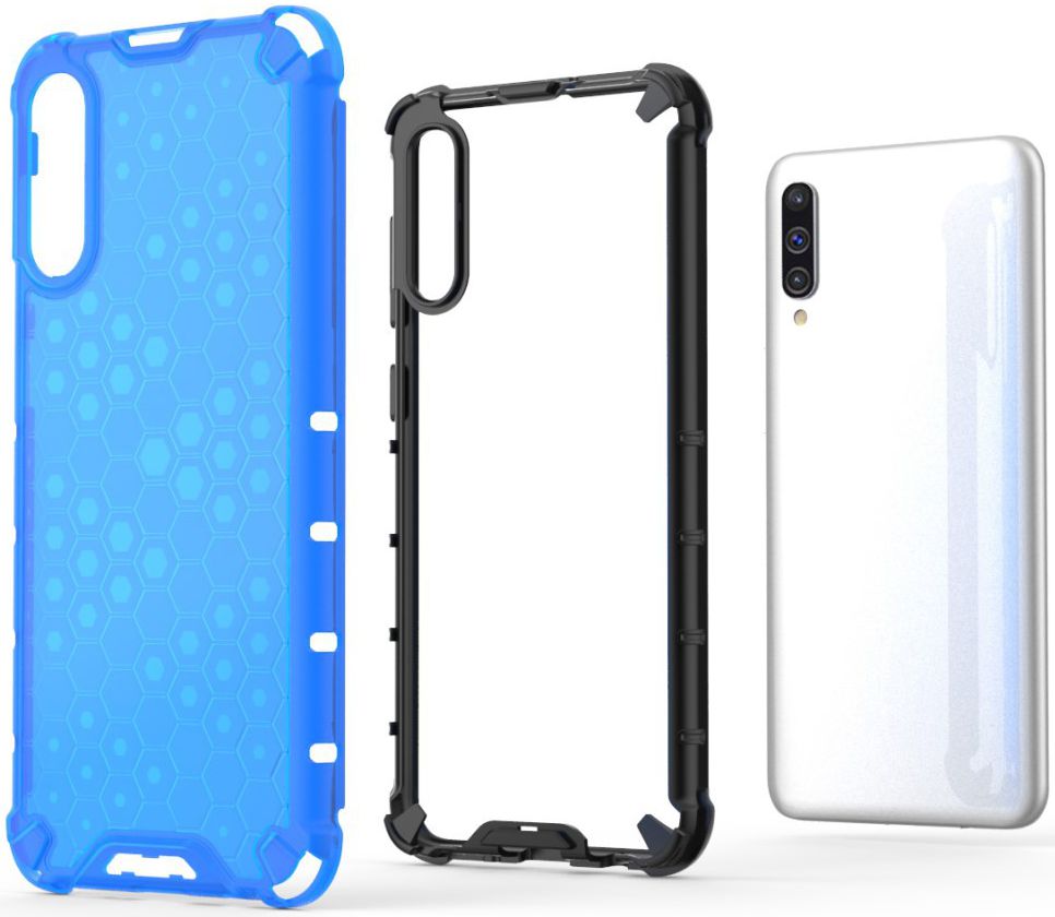 Samsung Galaxy A50 Siliconen Hoesje Shock Proof Hybride Blauw afbeelding 2