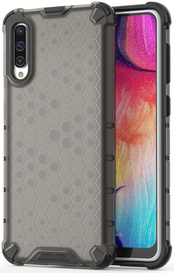 Samsung Galaxy A50 Siliconen Hoesje Shock Proof Hybride Zwart afbeelding 1