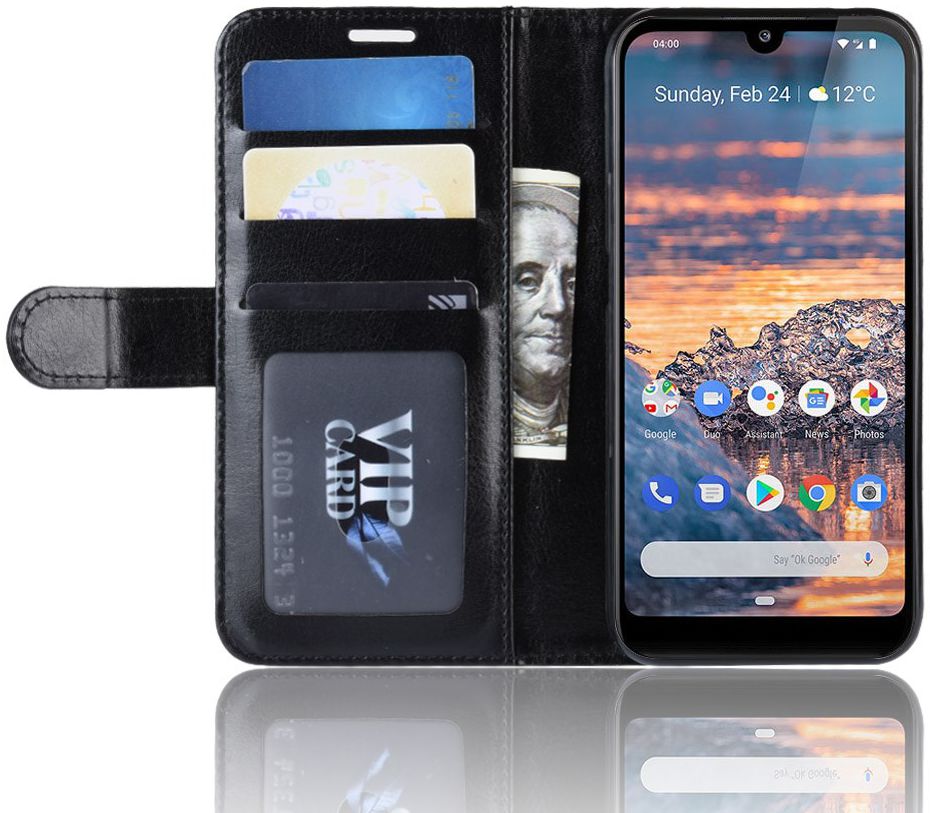 Nokia 4.2 Portemonnee Bookcase Hoesje Zwart afbeelding 2