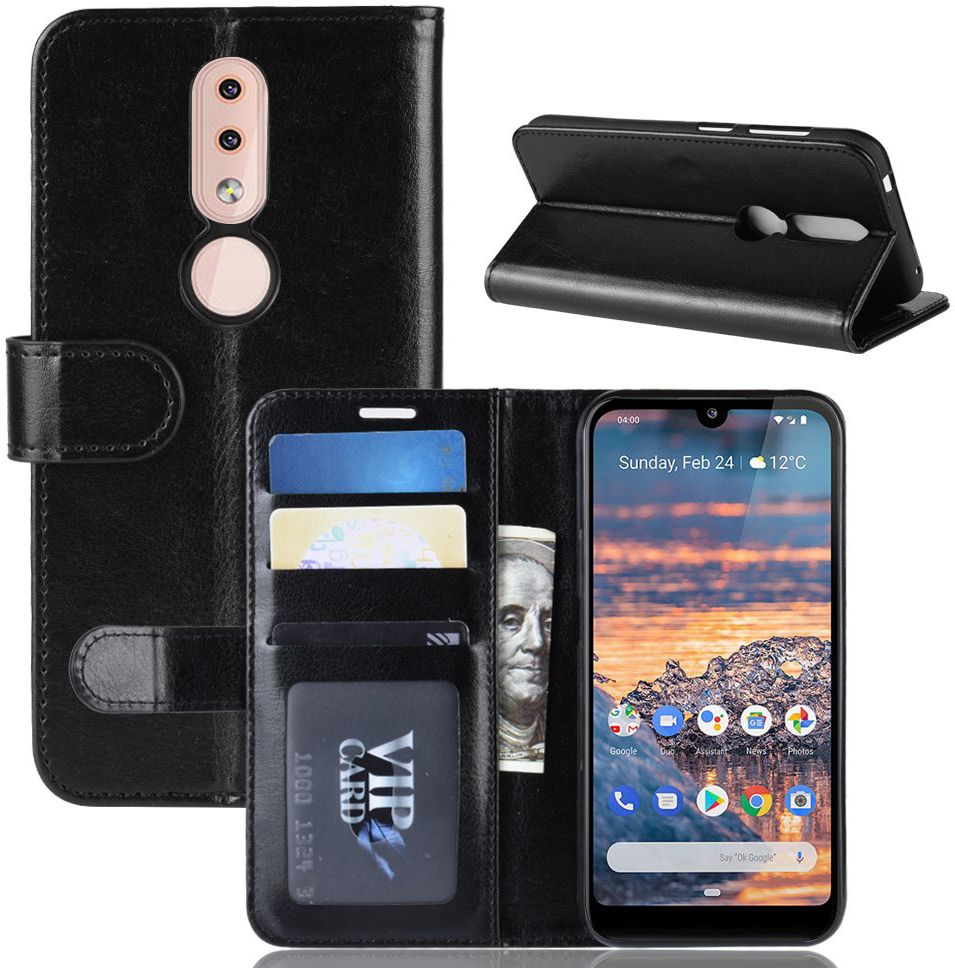 Nokia 4.2 Portemonnee Bookcase Hoesje Zwart afbeelding 8