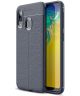 Samsung Galaxy A20E Hoesje TPU met Leren Textuur Blauw