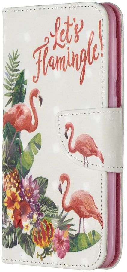 Samsung Galaxy A20E Portemonnee Hoesje met Flamingo Print afbeelding 1