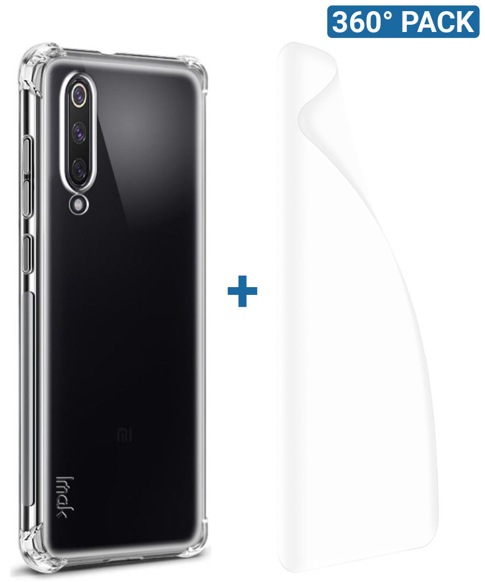 IMAK Xiaomi Mi 9 SE Hoesje TPU met Screenprotector Transparant afbeelding 1