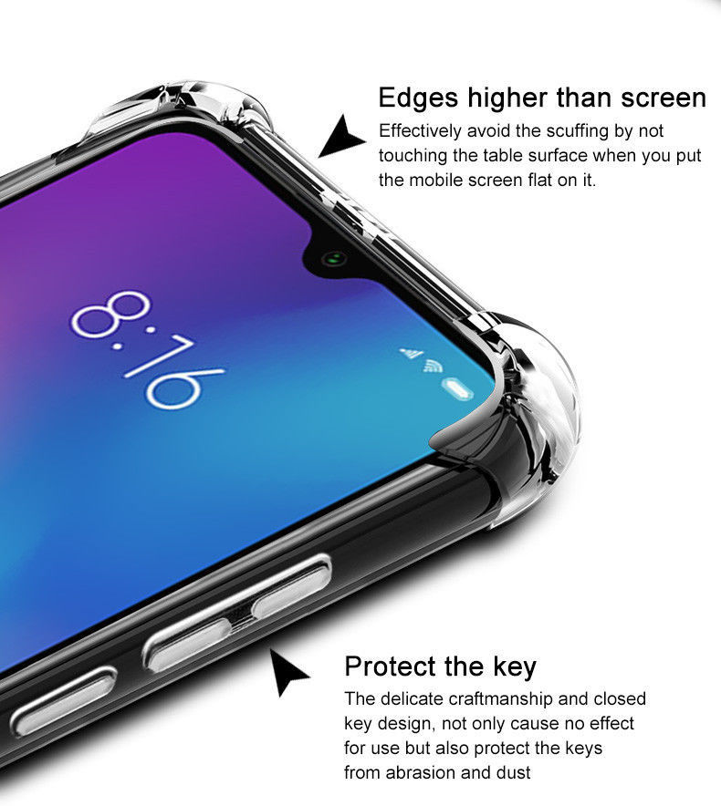 IMAK Xiaomi Mi 9 SE Hoesje TPU met Screenprotector Transparant afbeelding 8