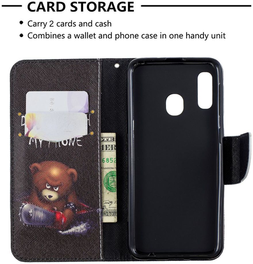 Samsung Galaxy A20E Portemonnee Hoesje met Don't Touch Print afbeelding 2