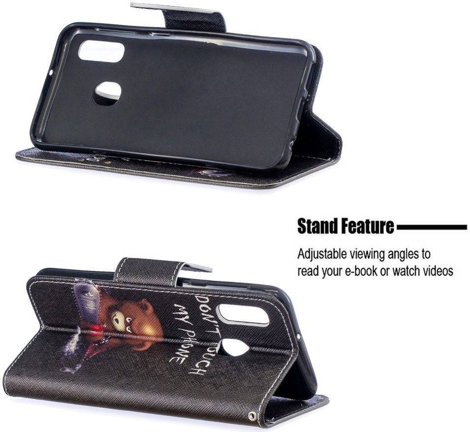 Samsung Galaxy A20E Portemonnee Hoesje met Don't Touch Print afbeelding 3