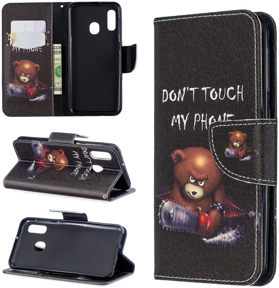 Samsung Galaxy A20E Portemonnee Hoesje met Don't Touch Print afbeelding 6