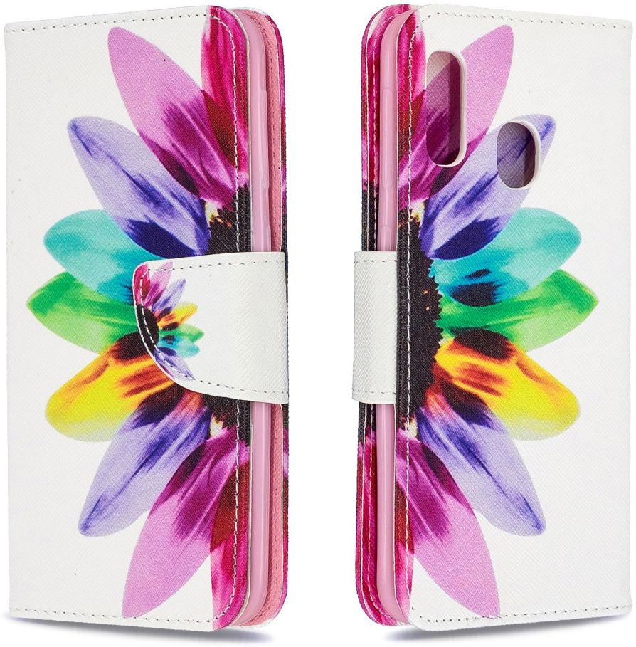 Samsung Galaxy A20E Portemonnee Hoesje met Bloem Print afbeelding 5