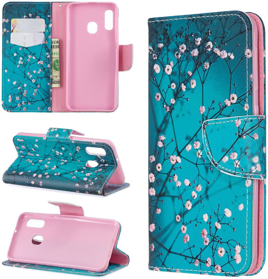 Samsung Galaxy A20E Portemonnee Hoesje met Wintersweet Print afbeelding 6