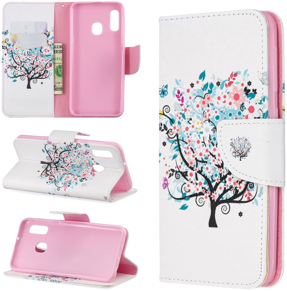 Samsung Galaxy A20E Portemonnee Hoesje met Tree Print afbeelding 6