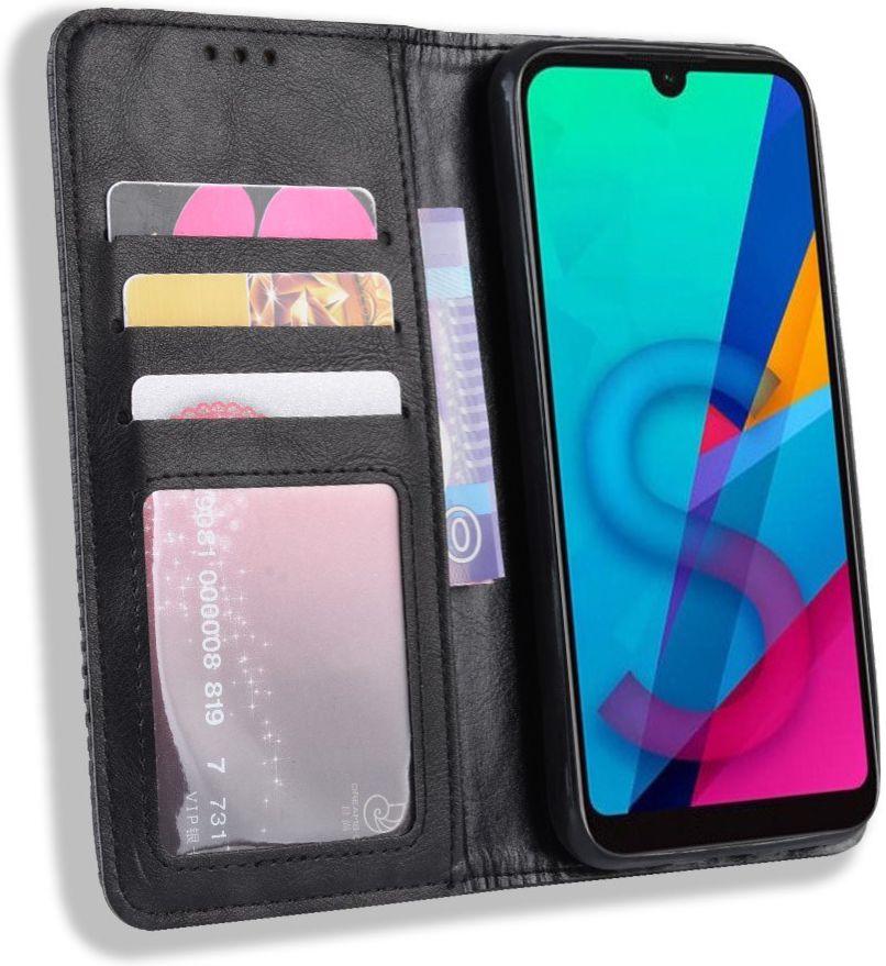 Huawei Y5 2019 Vintage Portemonnee Hoesje Zwart afbeelding 7