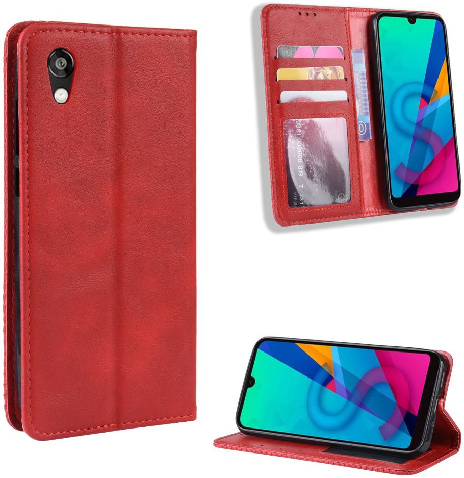 Huawei Y5 2019 Vintage Portemonnee Hoesje Rood afbeelding 1
