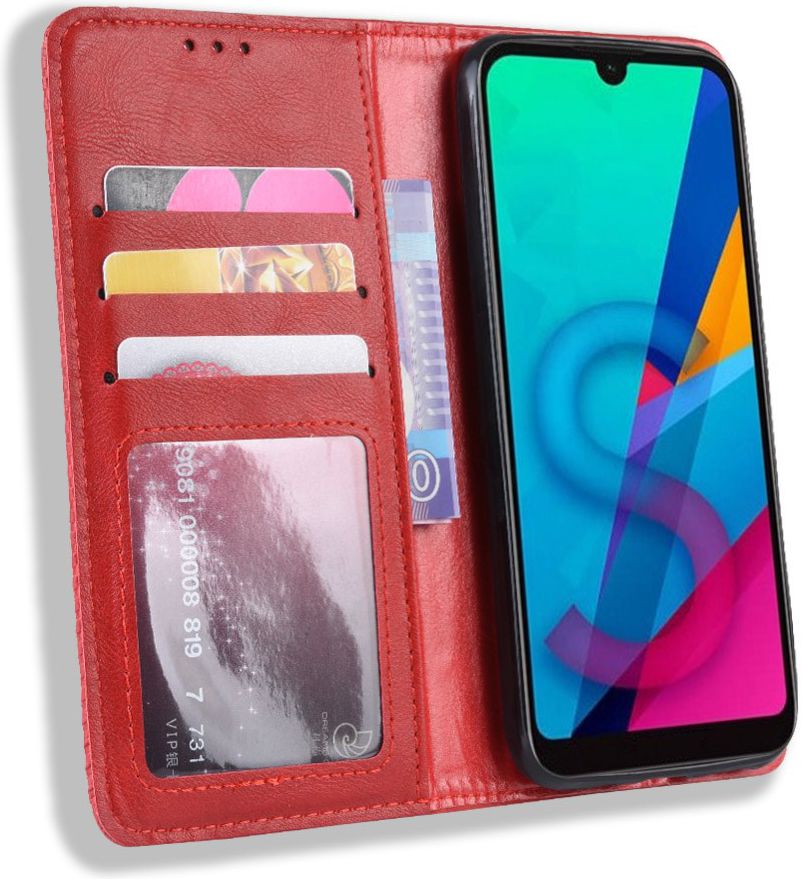 Huawei Y5 2019 Vintage Portemonnee Hoesje Rood afbeelding 5