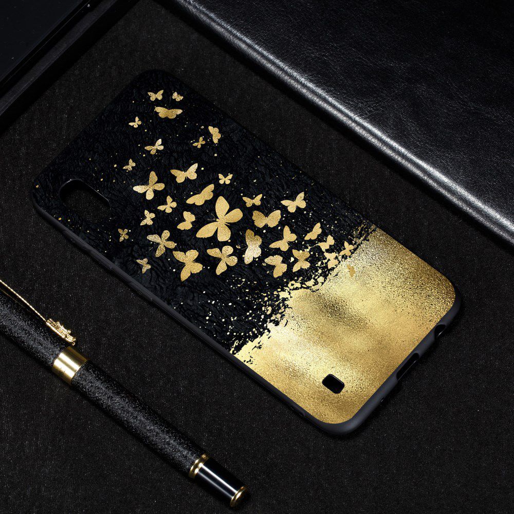 Samsung Galaxy A10 TPU Hoesje met Gouden Vlinder Print afbeelding 4