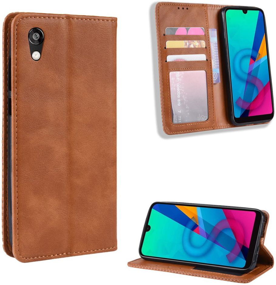 Huawei Y5 2019 Vintage Portemonnee Hoesje Bruin afbeelding 1