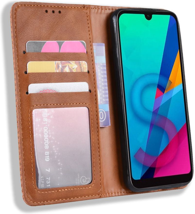 Huawei Y5 2019 Vintage Portemonnee Hoesje Bruin afbeelding 8