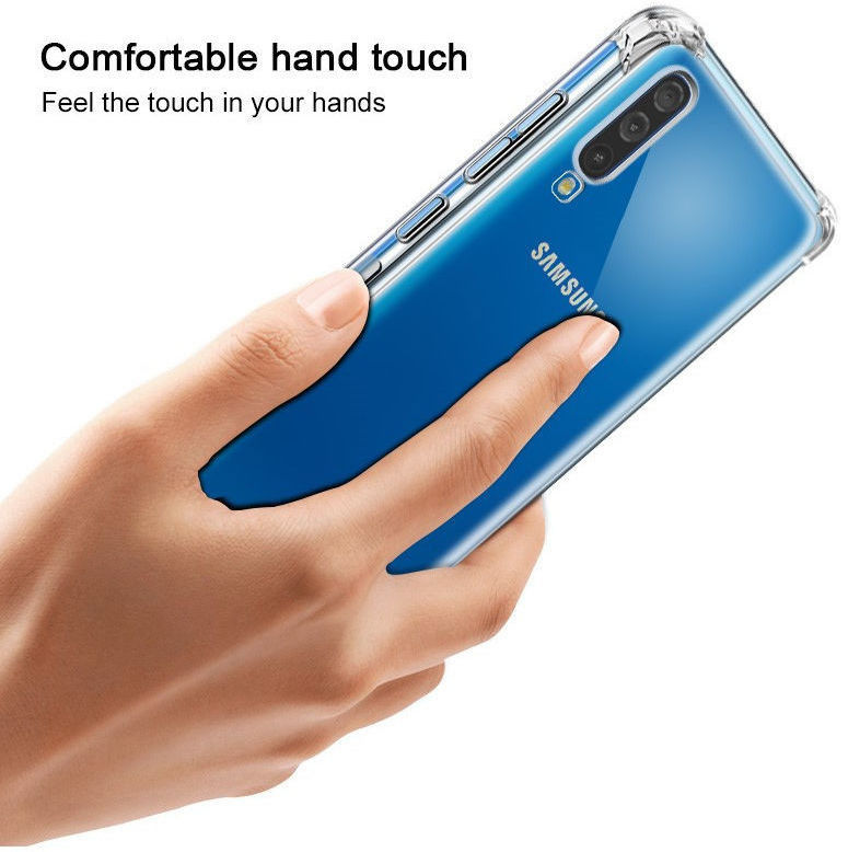 IMAK Samsung Galaxy A70 Hoesje TPU met Screenprotector Transparant afbeelding 10