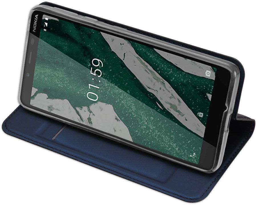 Dux Ducis Nokia 1 Plus Bookcase Hoesje Blauw afbeelding 6