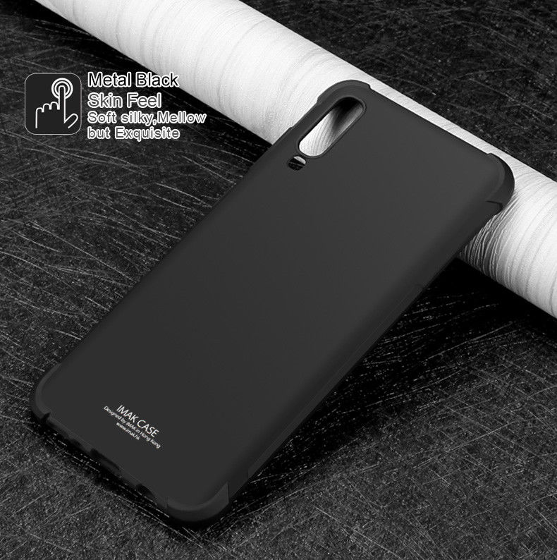 IMAK Samsung Galaxy A70 Hoesje TPU met Screenprotector Metaal Zwart afbeelding 12