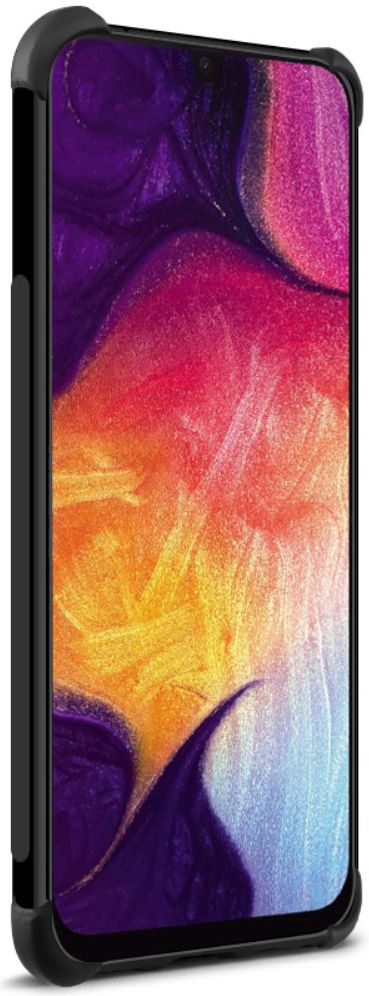 IMAK Samsung Galaxy A70 Hoesje TPU met Screenprotector Metaal Zwart afbeelding 5