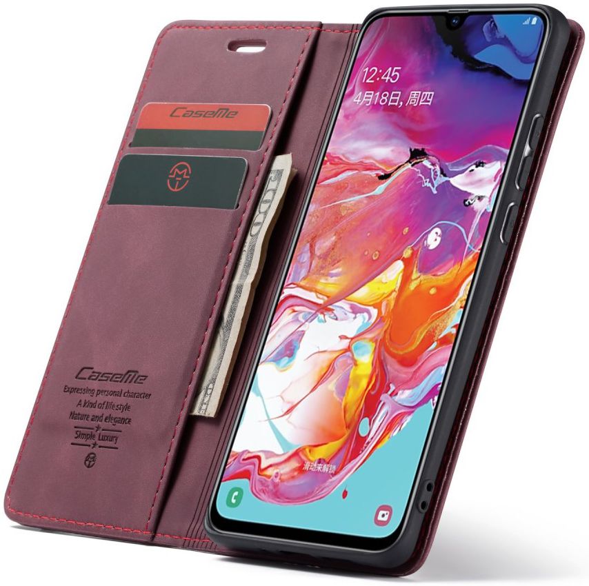 Samsung Galaxy A70 Retro Portemonnee Hoesje Rood afbeelding 1