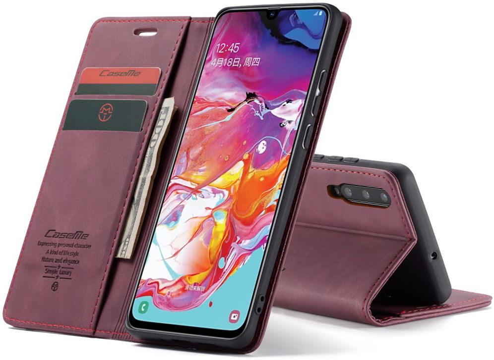 Samsung Galaxy A70 Retro Portemonnee Hoesje Rood afbeelding 10
