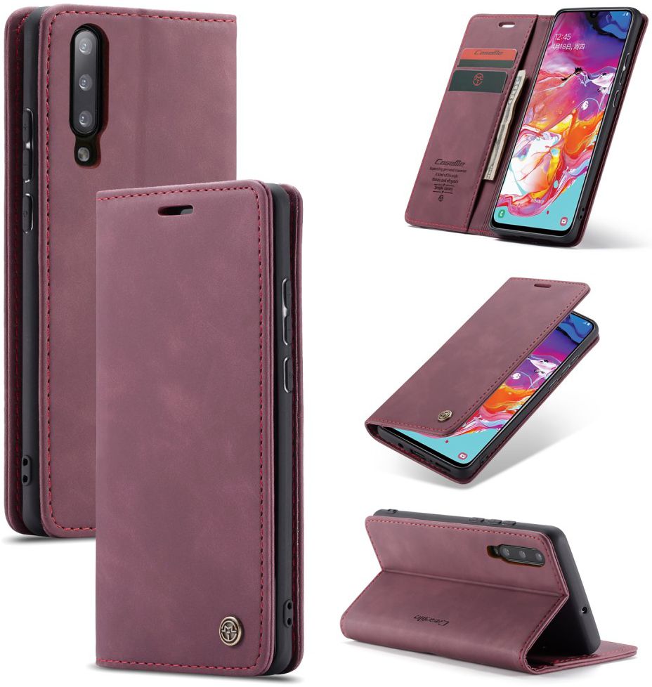 Samsung Galaxy A70 Retro Portemonnee Hoesje Rood afbeelding 11