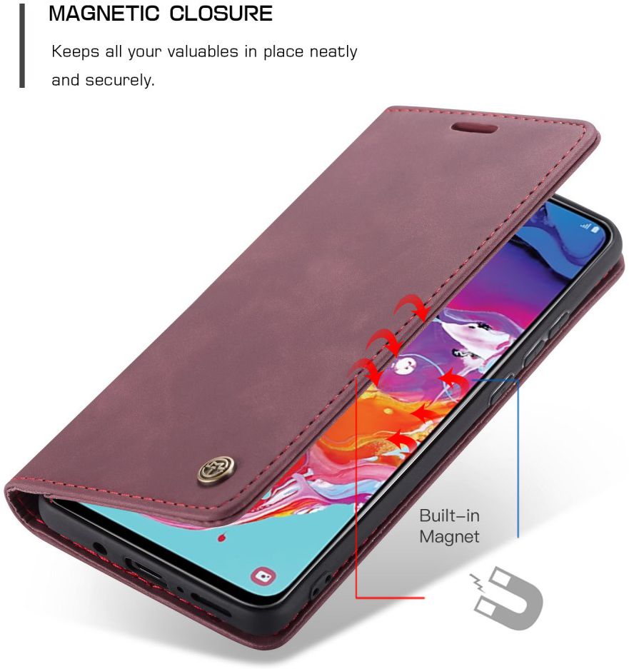 Samsung Galaxy A70 Retro Portemonnee Hoesje Rood afbeelding 9