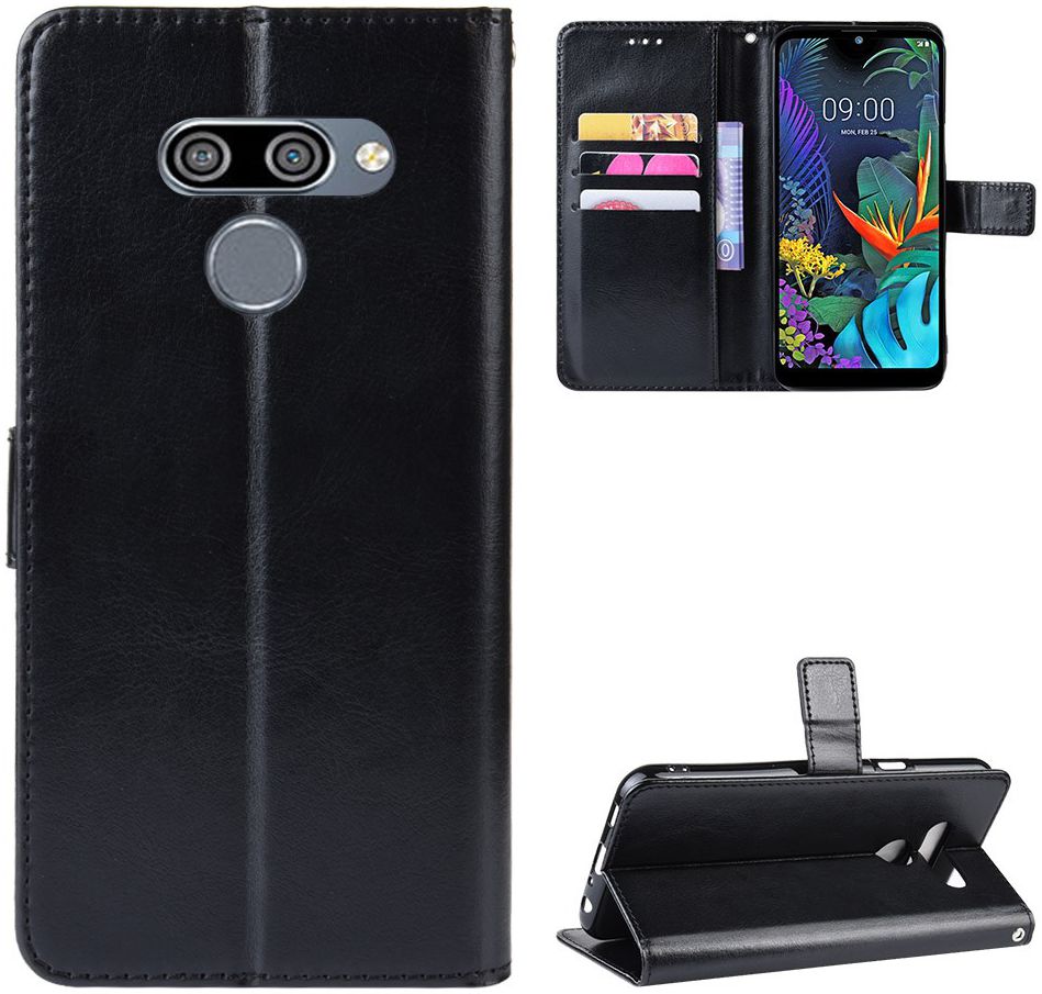 LG Q60 Bookcase Hoesje Met Pasjes Zwart afbeelding 5