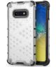 Samsung Galaxy S10E Hybride Hoesje met Honinggraat Patroon Wit