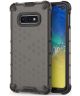 Samsung Galaxy S10E Hybride Hoesje met Honinggraat Patroon Zwart