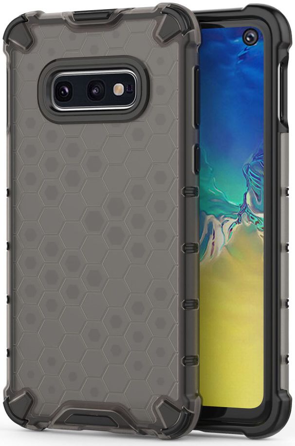 Samsung Galaxy S10E Hybride Hoesje met Honinggraat Patroon Zwart afbeelding 1