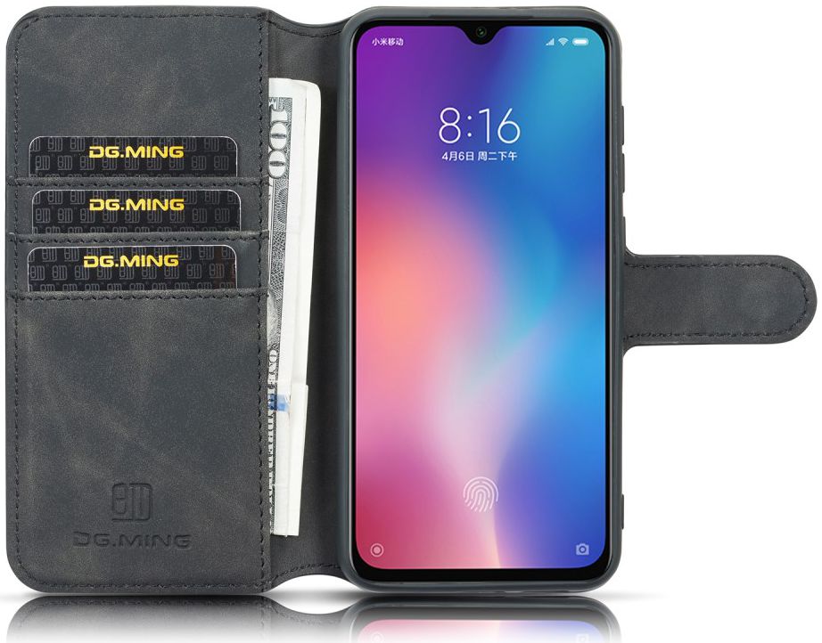 DG Ming Retro Samsung Galaxy A70 Portemonnee Hoesje Zwart afbeelding 1
