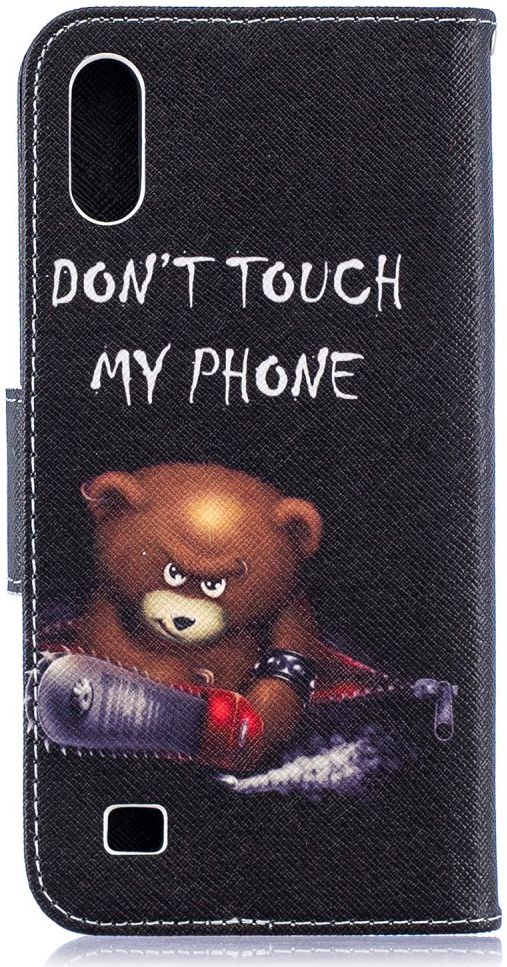 Samsung Galaxy A10 Portemonnee Hoesje met Print Don't Touch My Phone afbeelding 4