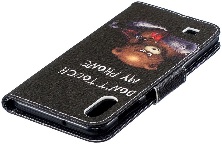 Samsung Galaxy A10 Portemonnee Hoesje met Print Don't Touch My Phone afbeelding 8