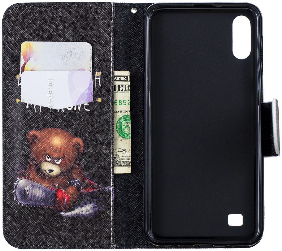 Samsung Galaxy A10 Portemonnee Hoesje met Print Don't Touch My Phone afbeelding 1