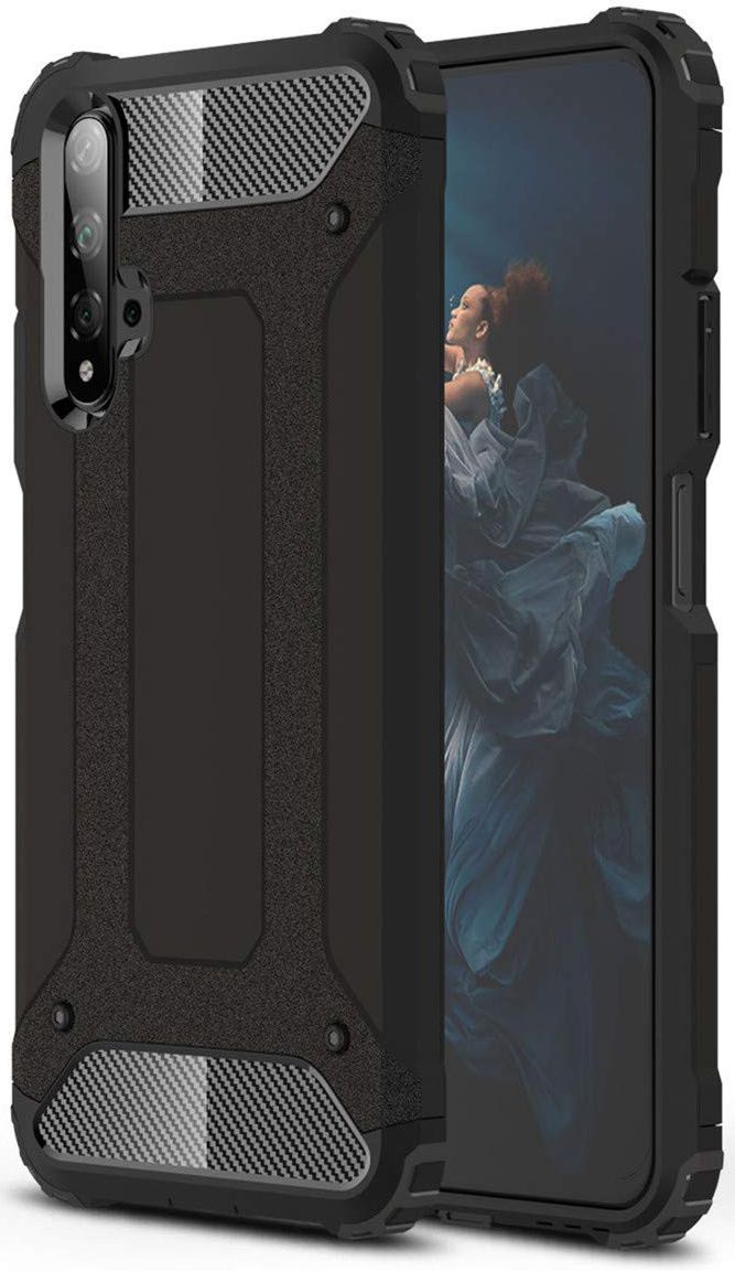 Honor 20 / Huawei Nova 5T Hybride Hoesje Zwart afbeelding 1