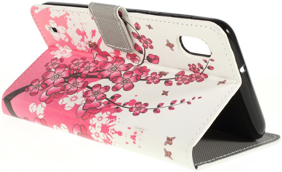 Samsung Galaxy A10 Lederen Portemonnee Hoesje met Bloemen Print afbeelding 2