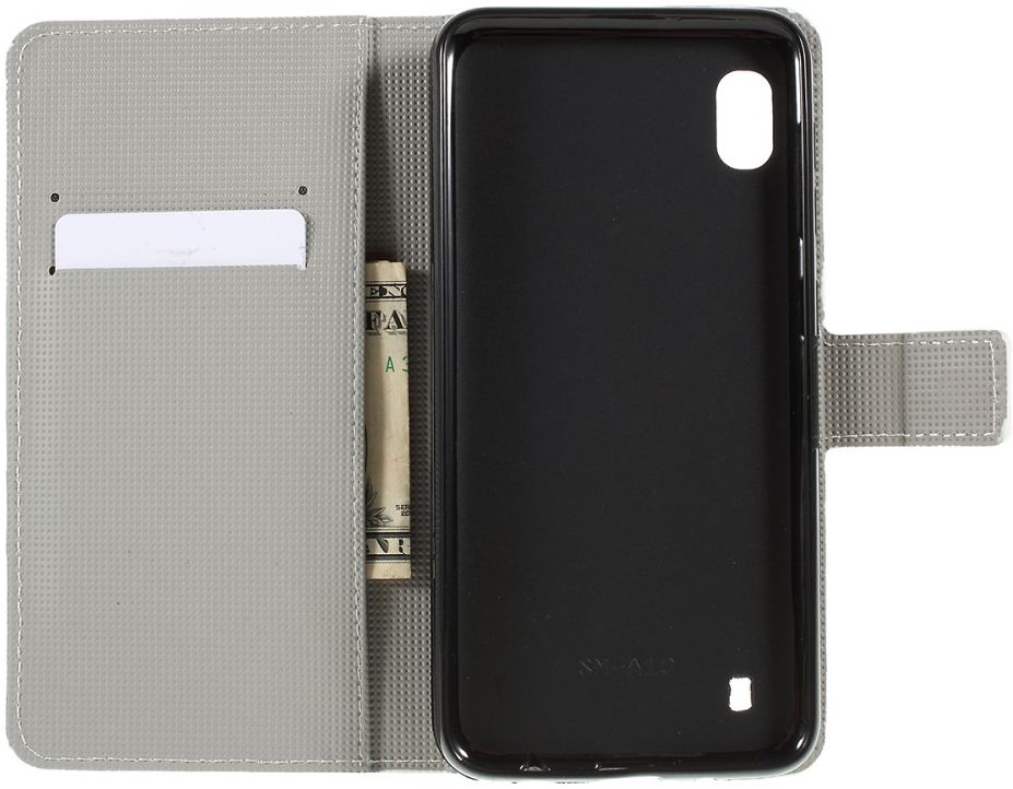 Samsung Galaxy A10 Lederen Portemonnee Hoesje met Bloemen Print afbeelding 4