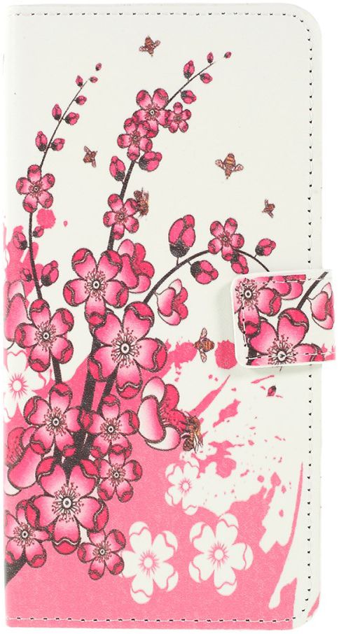 Samsung Galaxy A10 Lederen Portemonnee Hoesje met Bloemen Print afbeelding 1