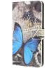 Samsung Galaxy A10 Lederen Portemonnee Hoesje met Vlinder Print