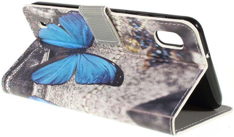 Samsung Galaxy A10 Lederen Portemonnee Hoesje met Vlinder Print afbeelding 3