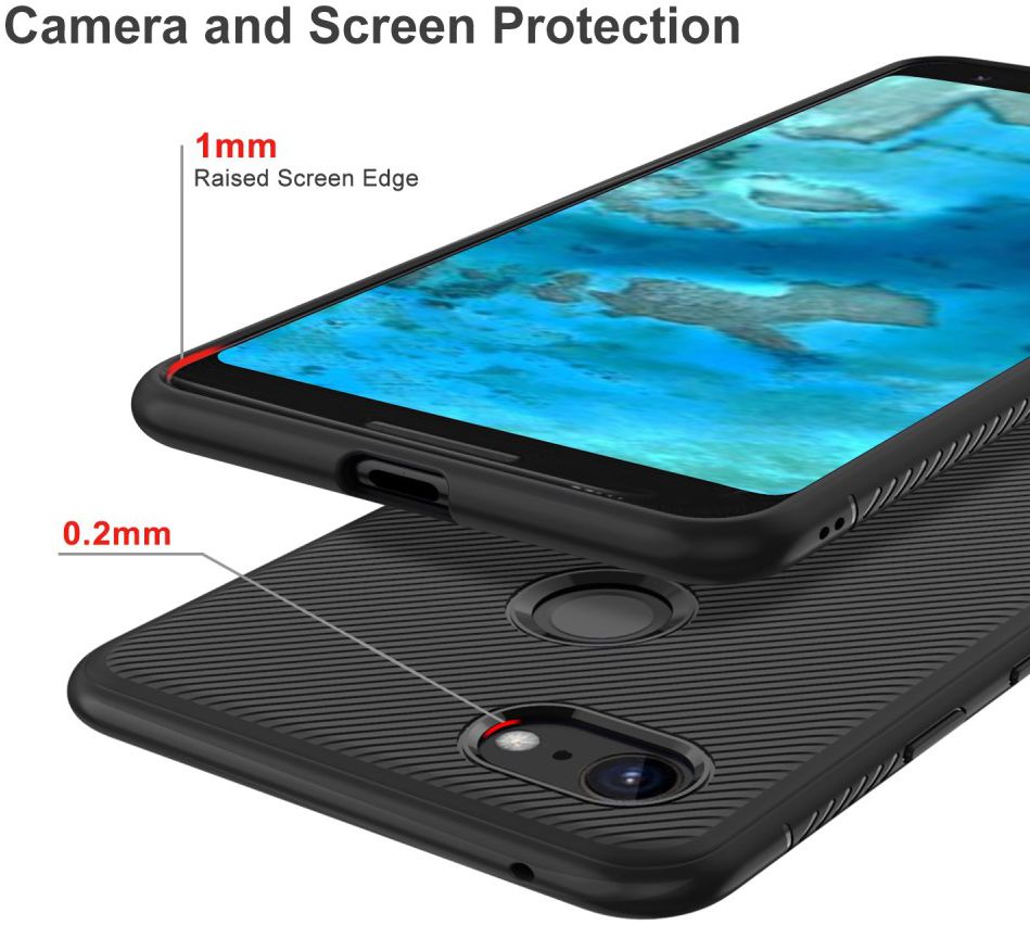 Google Pixel 3A Twill Slim Texture Back Cover Zwart afbeelding 6